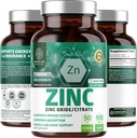 N1N Premium Zinc 50mg [3X Absorption, Vegan] Todo Natural Zinc Oxide y Citrate Suplemento para Immune Support, Skin Health and Better Digestion, 100 Tablets
