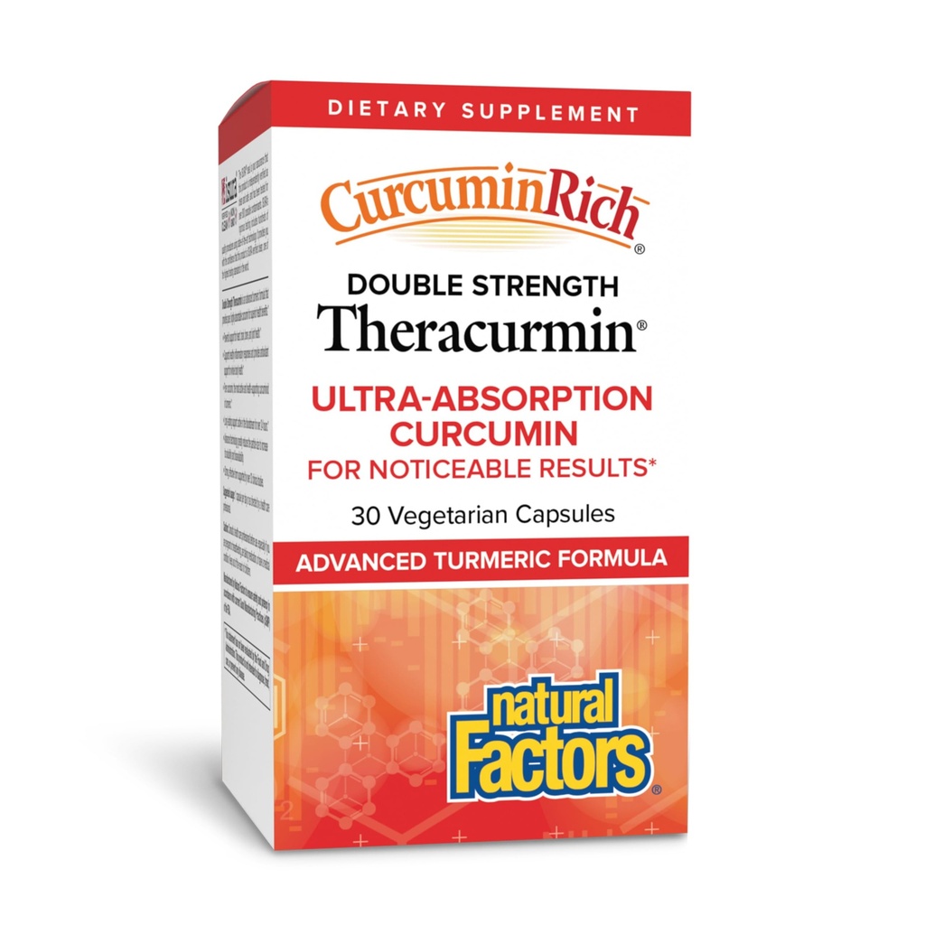Factores naturales, CurcuminRich doble fuerza teracurmina, 60 mg, sólo 1 cápsula diaria, Formulado para la absorción superior, 30 cuenta (Pack of 1)