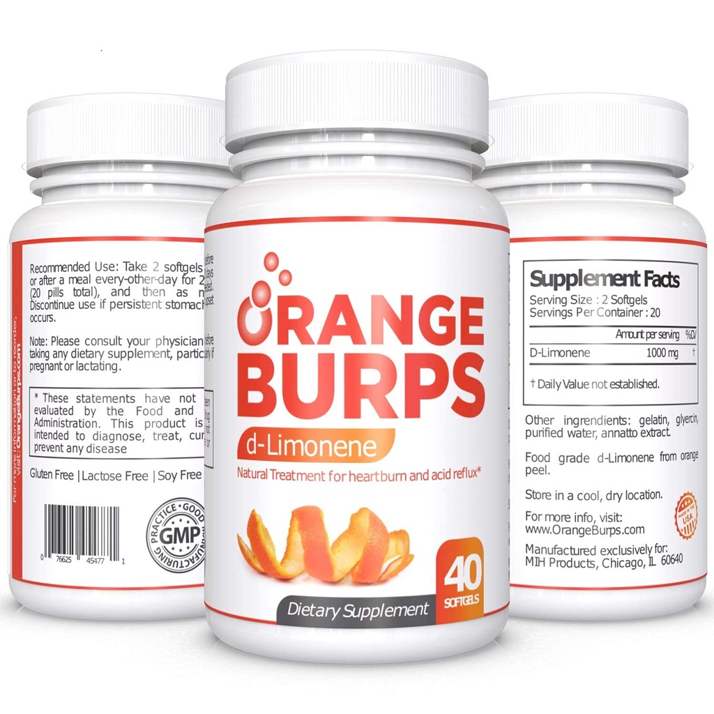 Naranja Burps ← D-Limonene Supplement - Acid Reducer (Antacid for Acid Reflux), Heartburn Relief, GERD Relief, and Indigestion Relief ← Orange Peel Extract for Health and Wellness (1,000 mg, Pack of 3)