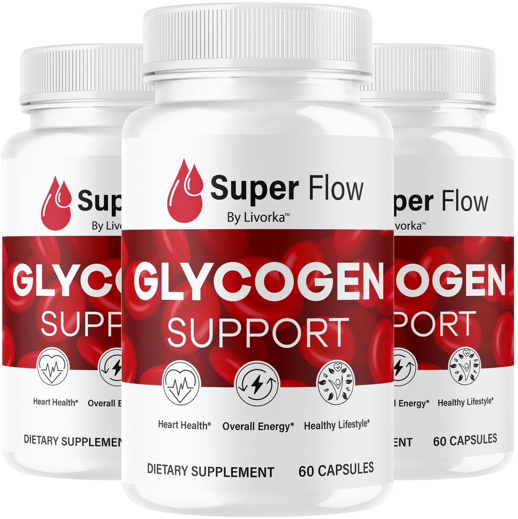 (3 Pack) Super Flow Glycogen - SuperFlow Glycogen Support Capsules, Super Flow, Glycogen Support Super Flow, Official SupperFlow Glycogen Support, Super Flow Glyco Optimizer, 90 cápsulas para 3 meses