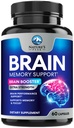 Plantillas de suplemento de memoria cerebral - 3X Nootropía de fuerza para la concentración, claridad y apoyo en foco - Vitaminas cognitivas de salud cerebral con Bacopa, fosfatilserina " DMAE, brote cerebral, 60 cápsulas