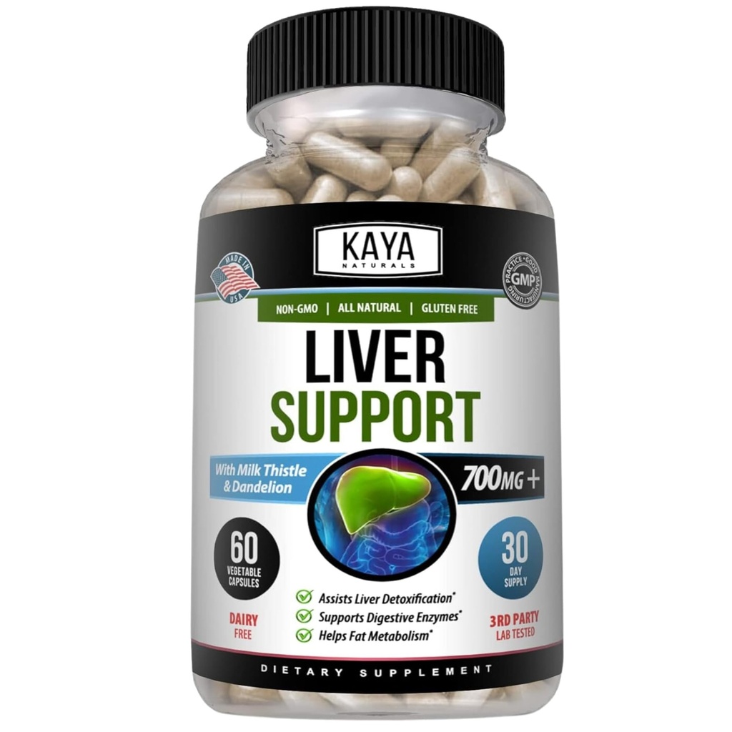 Kaya Naturals Liver Cleanse Detox " Repair - Milk Thistle Supplement - Liver Detox for Women and Men - Artichoke Extract and Dandelion Root Capsules - 60 Conde