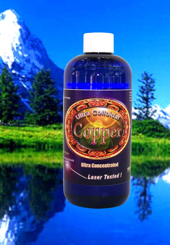 Minerales de Montaña de Plata Cobre Colloidal Suplemento Mineral líquido 16 Oz. 100 PPM