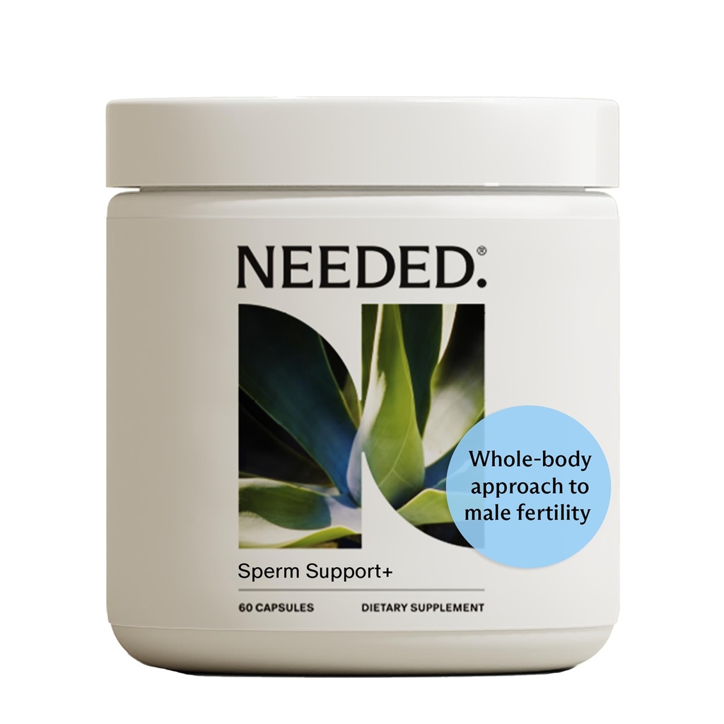 Necesitado. Sperm Support - Suplementos de fertilidad para hombres - Ingredientes botánicos estudiados clínicamente para un enfoque integral del cuerpo a la fertilidad masculina - Vitaminas prenatales - 60 cápsulas, 30 días de suministro