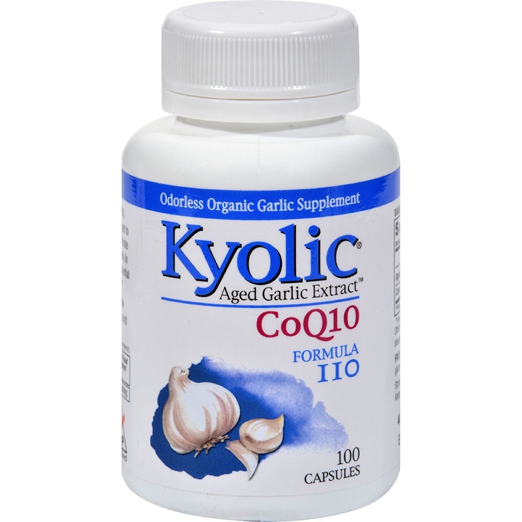 Kyolic Fórmula 109 Extracto de ajo envejecido con Cápsula CoQ10 - 100 por paquete - 3 paquetes por caso.