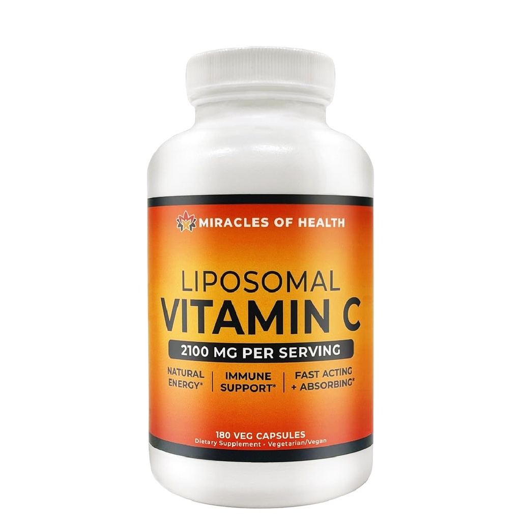 Vitamina Liposomal C 2100mg ← 180 Veggie Capsules, 60 Day Supply