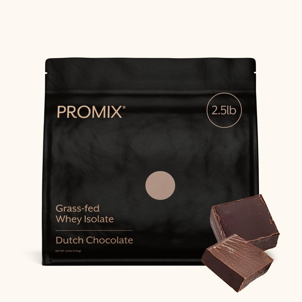 ProMix Nutrition Whey Protein Isolate Powder, Chocolate - Grass-Fed - Post Workout Fitness " Nutrition Shakes, Smoothies " Cooking Recipes - Gluten-Free " Keto-Friendly - 2.5 Libra (Pack of 1)