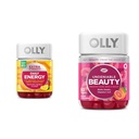 OLLY Extra Strength Daily Energy Gummy, Caffeine Free, 1000mcg Vitamin B12, CoQ10, Goji Berry &amp; Undeniable Beauty Gummy, para el cabello, la piel, las uñas, la biotina, vitamina C, queratina, suplemento chewable