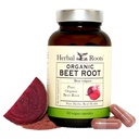 Herbal Roots Organic Beet Root Powder Capsules - 1.500mg por Serving - Certified USDA Organic - Non-GMO - 60 Conde Vegan Capsules