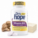 Vitamina B12 1000 Mcg, B12 Vitaminas 1000 Mcg Ayuda a aumentar el metabolismo, la producción de energía y el soporte del sistema nervioso, 90 Tabletas Chewable - 1 Tablet Por Serving, Non-GMO & Gluten Free