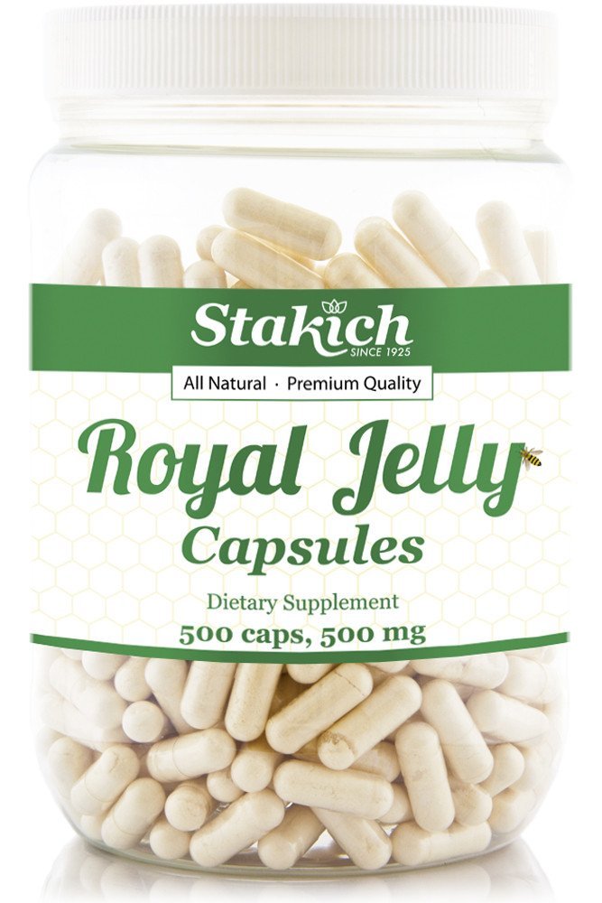 Cápsulas de 500 mg de Stakich (Cápsulas de jalea real 500 mg (500 conteo))