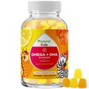 Niños Omega y DHA Gummies - ácidos grasos Omega 3 6 9 con vitamina C para Visión - DHA nutricional para niños para el sistema nervioso saludable > Apoyo en foco - Fish Free - 60 cuenta