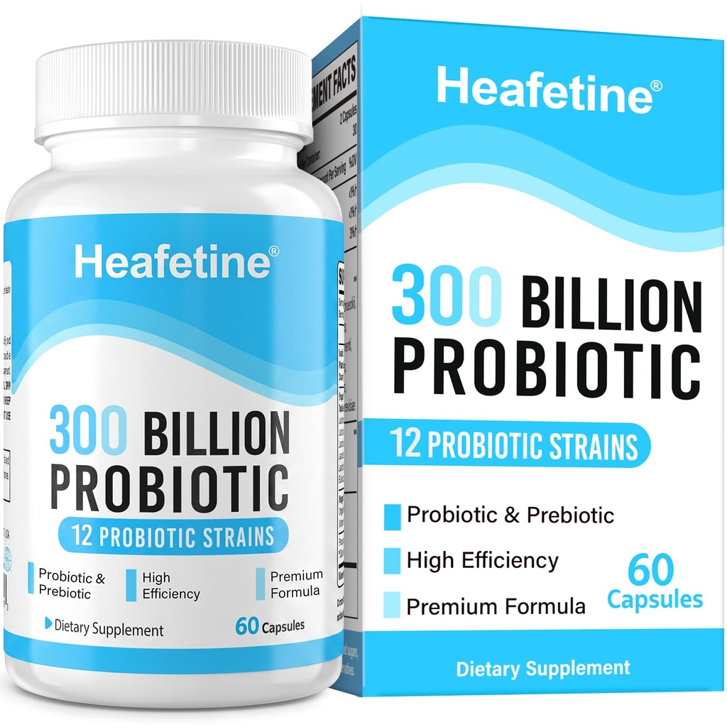 300 millones de millones de UFC Probióticos para Hombres Mujer - 12 Estrechos + 3 Prebióticos Orgánicos, Probióticos para Salud Digestiva &amp; Inmune, Salud Gut & Bloqueante, Salud Gut para Hombres Mujer - 60 cápsulas
