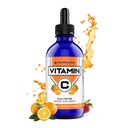 Suplemento de vitamina C líquido FWS para adultos y niños, orgánico, no GMO, Vegan, gotas C fáciles de VIT, ácido ascórbico, suministro de 4 meses, soporta sistema inmunológico y salud de la piel, vitamina esencial, 4 oz