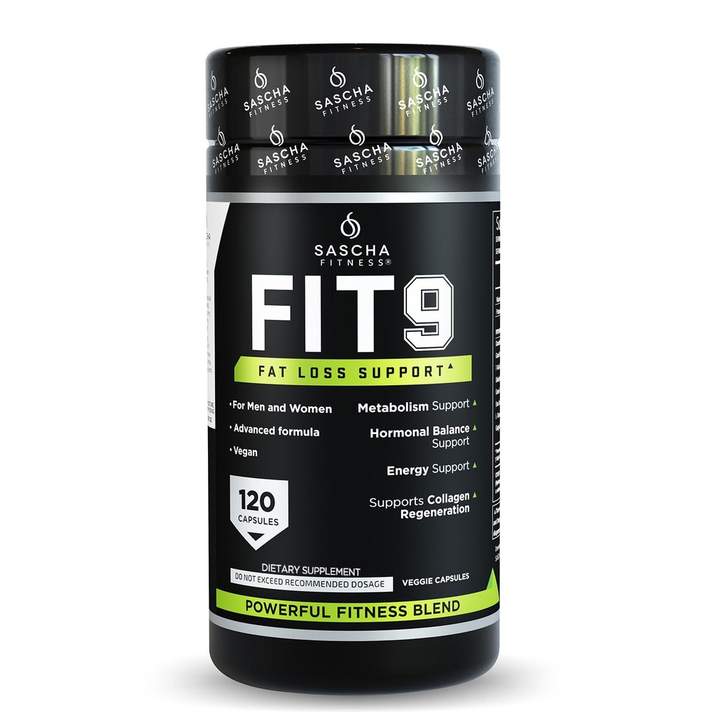 Sascha Fitness Fat Las píldoras para la pérdida ← Soporte para colágeno ← Fluid Balance  FIT9 Ingredientes: 7Keto + Uva Ursi, Gotu Kola, L-Theanine,Gingko Biloba,DIM,Té verde Silencioso Suplementos-Vegan-120 Natural Cap