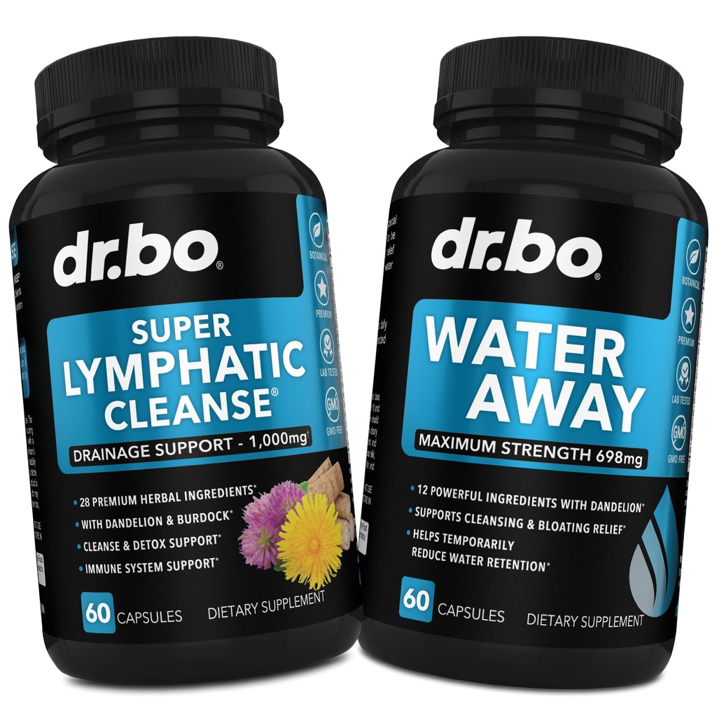 Limphatic Drainage Suplementos Pills & Water Away - Soporte linfático Total Herbal Cleanse Products &amp; Natural Water Pills Diuretics for Retention - Lymph Node Detox Cleanse System Drainage