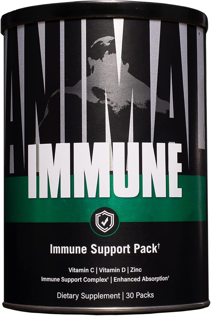 Animal Immune Pak - Zinc, Vitamina C, Vitamina D, Leaf Extracto, Black Pepper Extract y Más, Immune Pill Packs, 30 Cuenta