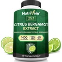 Nutrivein Premium Citrus Bergamot Suplemento 1400mg 25:1 Bergamia Extract - 60 Day Supply (120 Capsules): Powerful Italian Citrus Bergamot 1400 mg+ High Concentration - Heart and Circulatory System