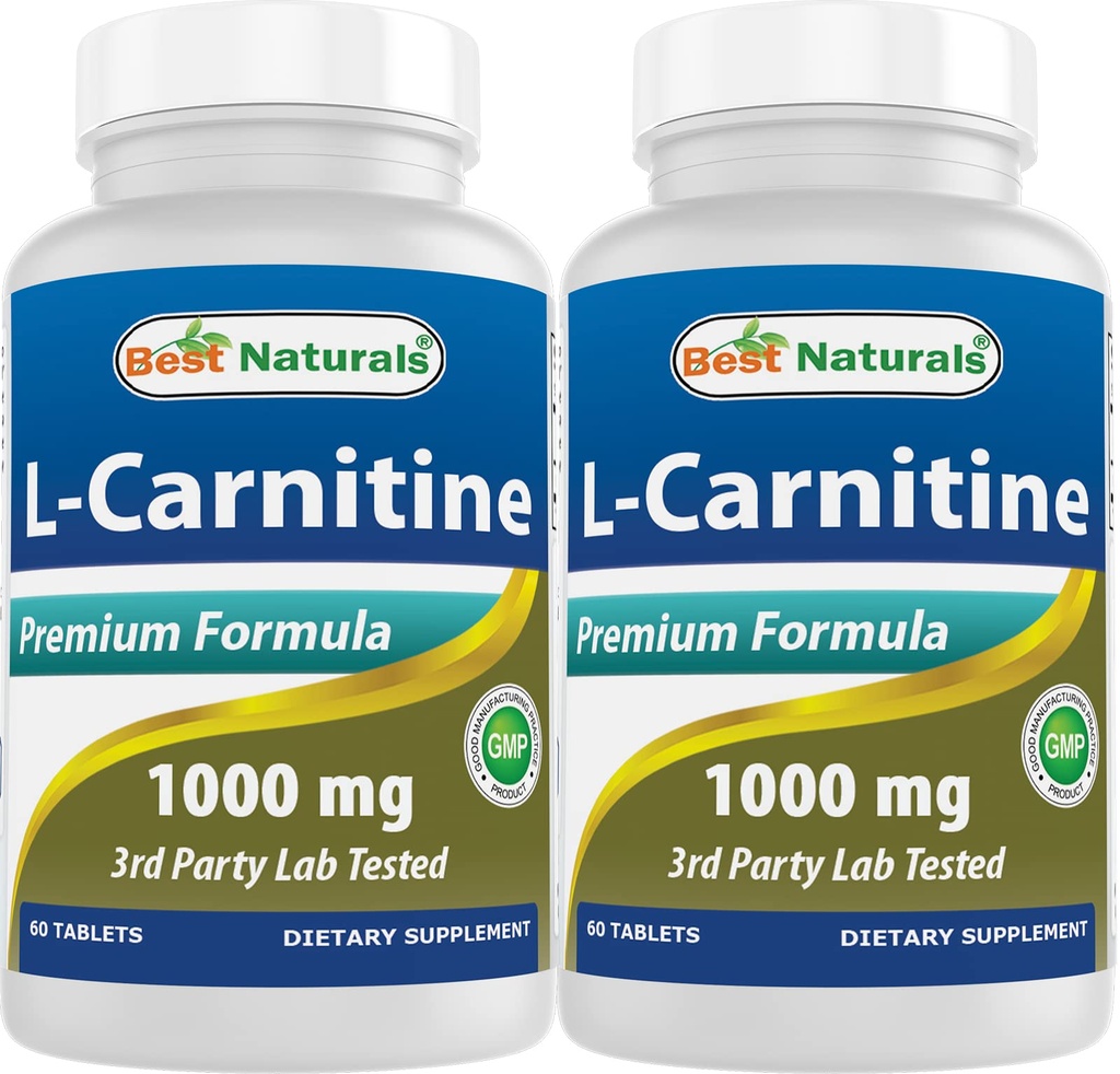 Mejores Naturales L-Carnitina 1000mg 60 Tablas (60 Cuenta (Pack de 2))