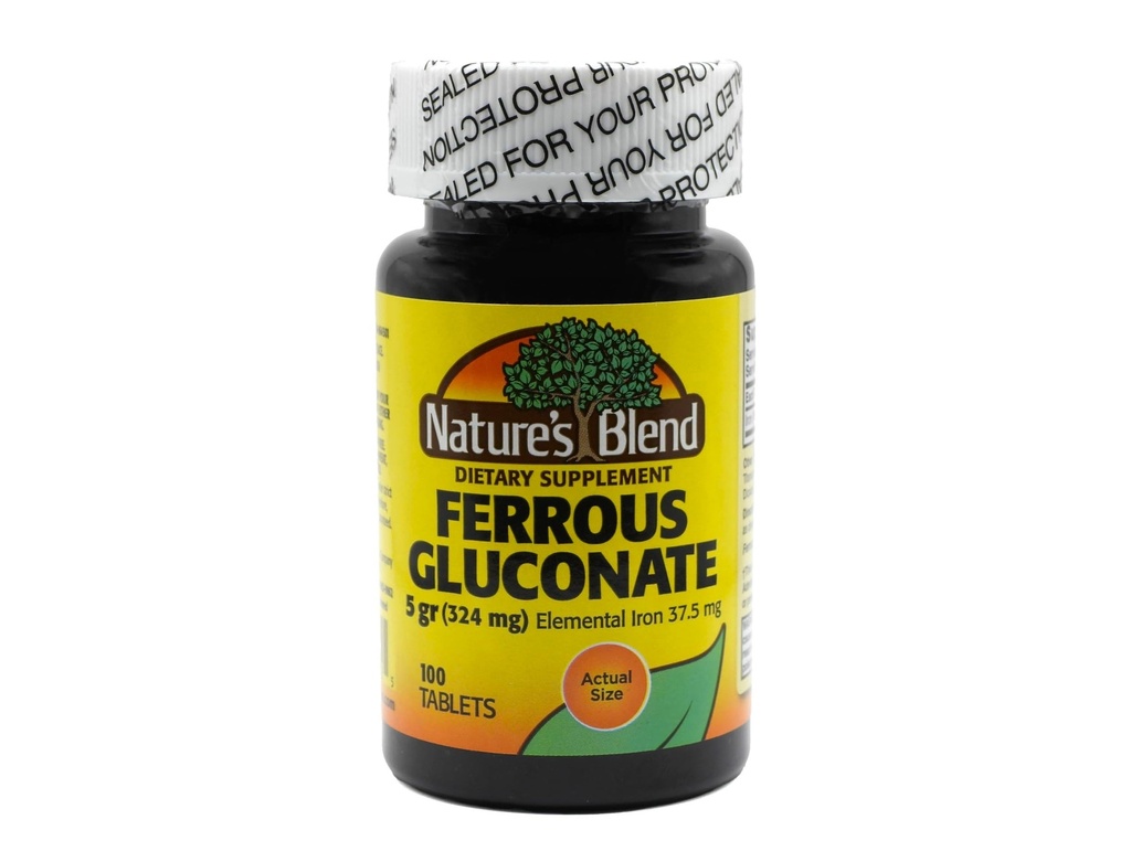 Tablas de Gluconato Blend Ferrous de la Naturaleza, 100 Cuenta