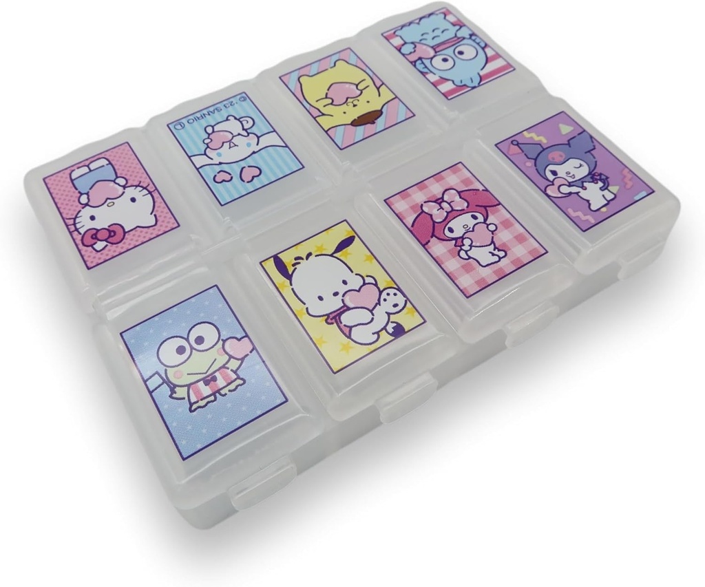 Carácteres Sanrio Medicina de la Cuna Suplemento Accesorios Portátiles Caso Viaje con 8 tapa de la Subdivisión (Mix) Multicolor