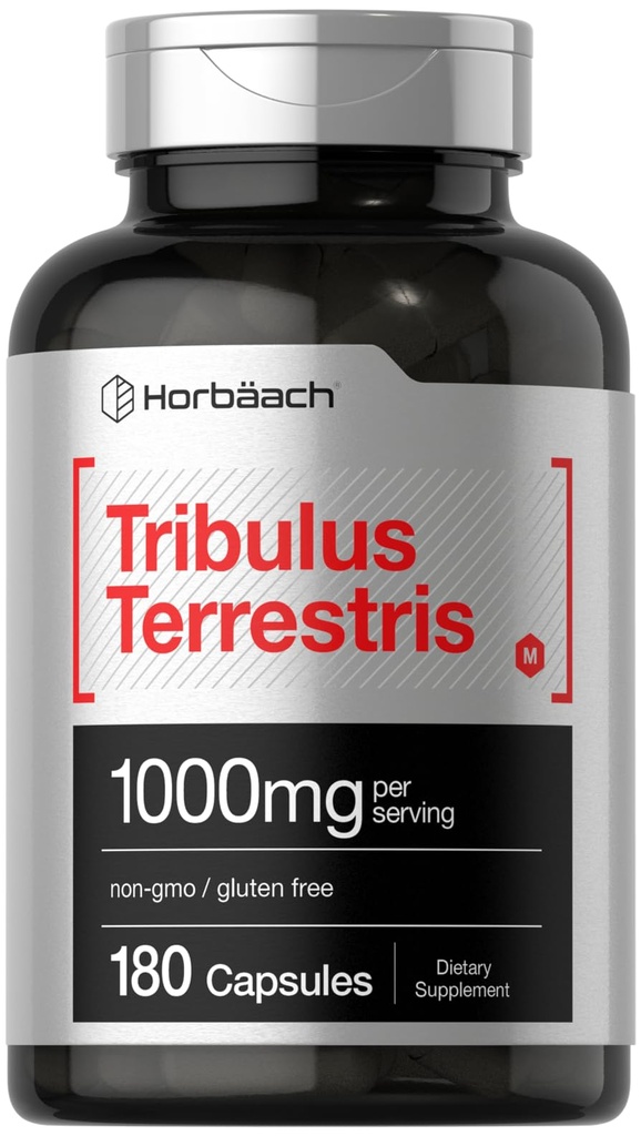 Horbaach Tribulus Terrestris for Men TEN 1000mg TEN 180 Capsules TENIDO Suplemento Resumen TENIDO Non-GMO y Gluten Free