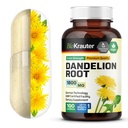 BIO KRAUTER Dandelion Root Capsules - 1800 mg Strength - 100 Conde - Dandelion Root Suplemento - Vegan Capsules for Liver Support