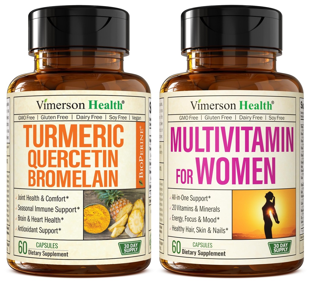 Quercetina con bromelaina " Curcumina Turmérica " Multivitamina completa para mujeres