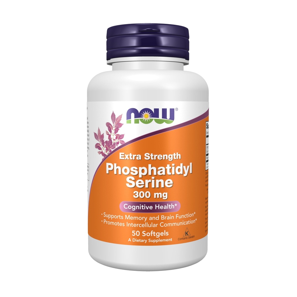 AHORA Suplementos, Phosphatidyl Serine 300 mg, Extra Strength, con compuesto fosfolípido derivado de Soy Lecithin, 50 Softgels