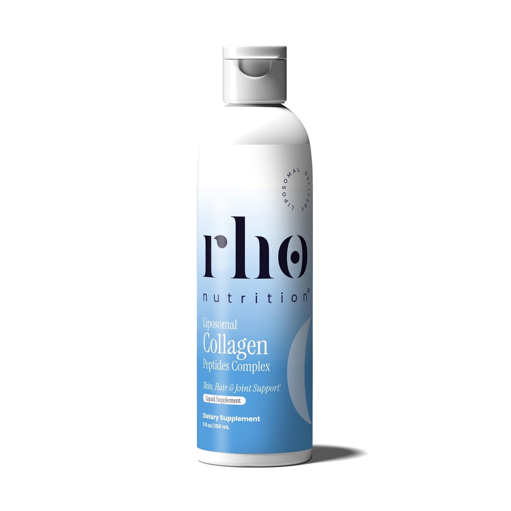 Peptides de colágeno Liposomal Rho Nutrition - Suplemento de colágeno líquido de alta absorción - Apoya Elasticidad de la piel, salud conjunta y Vitalidad general para el envejecimiento saludable, 5 oz