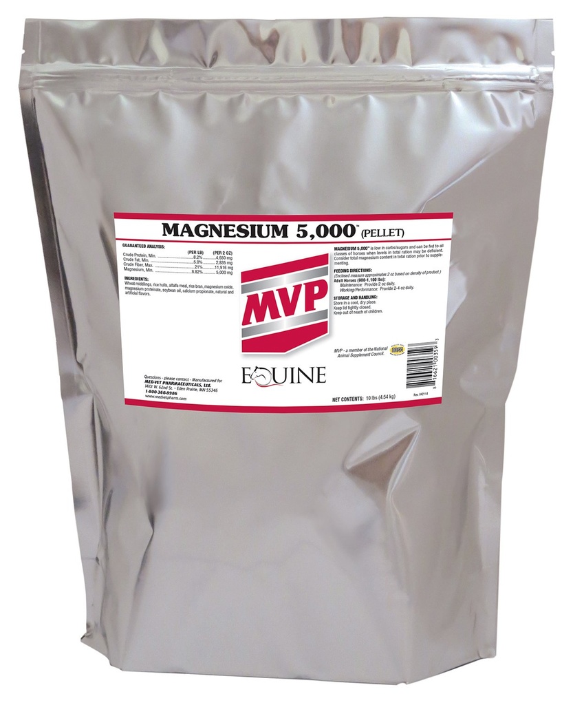Magnesio 5000 (10lb) Calming/Metabolism/Muscle Function Support for Horses.