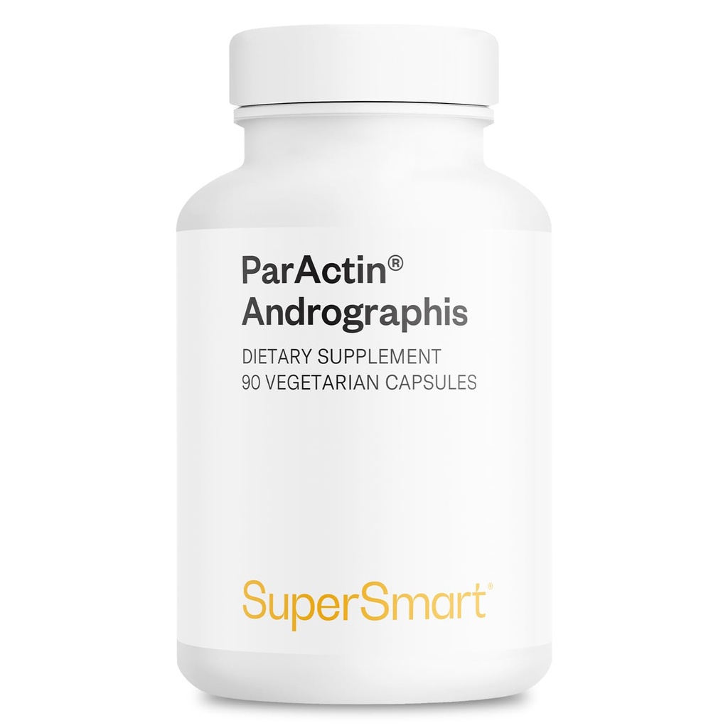 Supersmart - ParActin Suplemento 300mg por día (High Strength) - Andrographis Paniculata ← No GMO &amp; Gluten Gratis - 90 cápsulas vegetarianas