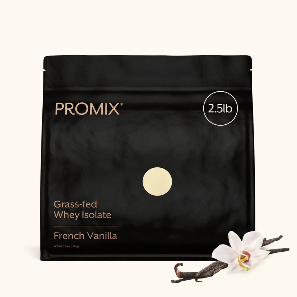 ProMix Nutrition Whey Protein Isolate Powder, Vainilla - Grass-Fed - Post Workout Fitness & Nutrition Shakes, Smoothies, Baking &amp; Cooking Recipes - Gluten-Free &amp; Keto-Friendly - 2.5 Libra (Pack of 1)