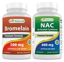 Mejores Naturales Bromelaina 500 mg " NAC 600 mg
