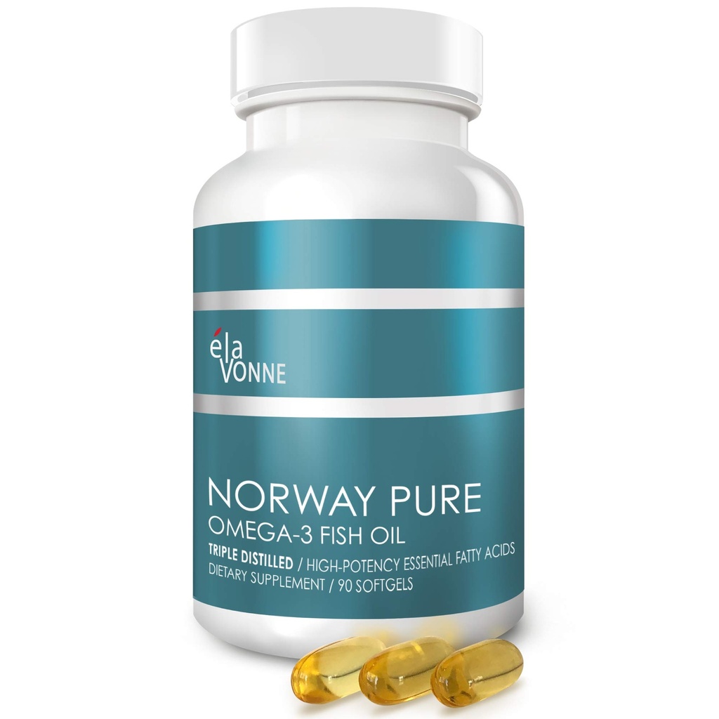 Noruega Pura Omega-3 Fish Oil Softgels 2,400mg (90ct) - 4X Concentrated EPA & DHA, Triple Destilado, Burpless, Wild Caught, Skin &amp; Hair, Joints, Heart Health