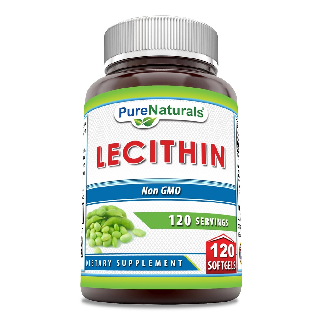 Naturales puros Lecithin 1200 mg Suplemento de Softgels ← High Potency