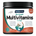 Multivitamina de perros con Glucosamina, Omega 3, Minerales, Probióticos y Enzimas, Vitaminas y Suplementos de perros para la atención conjunta, piel y carne, salud digestiva e inmunitaria, sabor de pollo - 120 Chews
