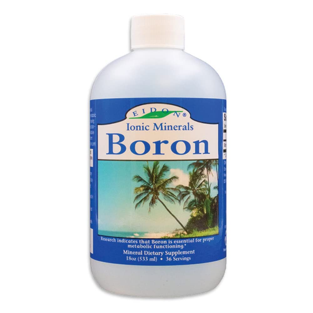 Eidon Liquid Boron Drops - Ionic Mineral Boron Supplement, Essential Element to Support Brain Health, Bioavailable, No Preservatives o Additives - 18 oz