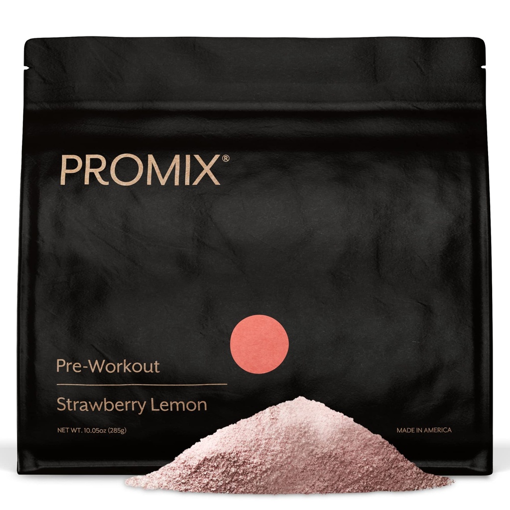 Promix Pre-Workout Powder, Strawberry Lemon – Boosts Focus, Energy & Endurance – Con Caffeine, B12, Beta-Alanine & L-Tyrosine – Gluten & Dairy-Free, 10.05 oz