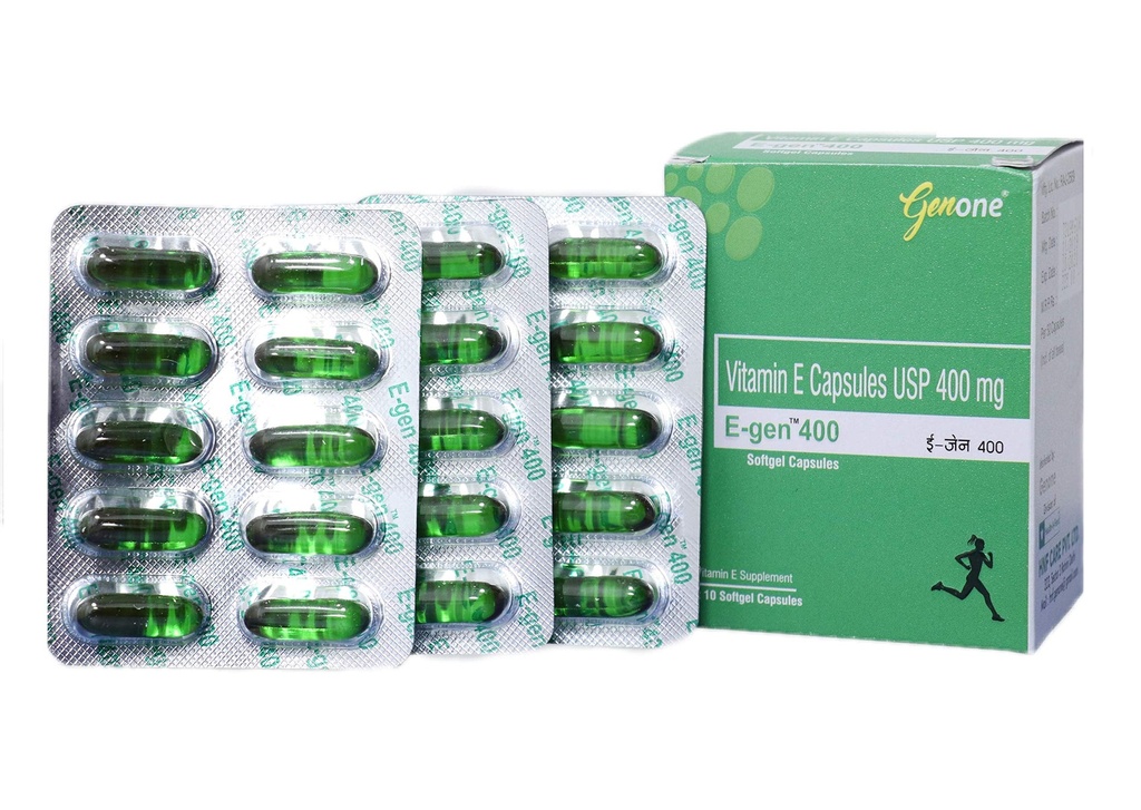 genone E-Gen 400 cápsula de vitamina E para la cara de alumbramiento, la piel y la nutrición del cabello (30 cápsulas)