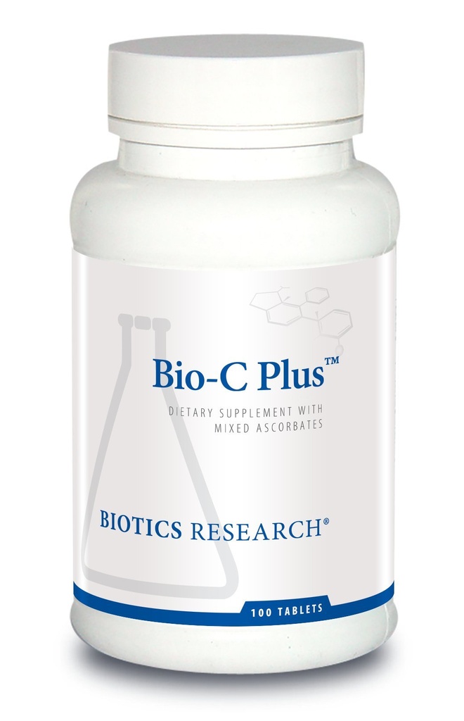 Biotics Research Bio C PlusTM proporciona vitamina C como Ascorbatos Minerales Mezclados con Citrus Bioflavonoides, SOD y Catalase, Vitamina C Plus Bioflavonoides, Antioxidante Potente, Sistema Immune 100 Tabletas