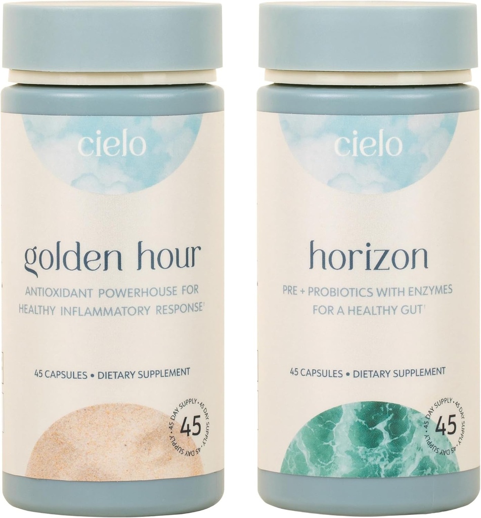 Cielo Golden Hour & Horizon Bundle - Probióticos y Antioxidantes Set (45 Day Supply)