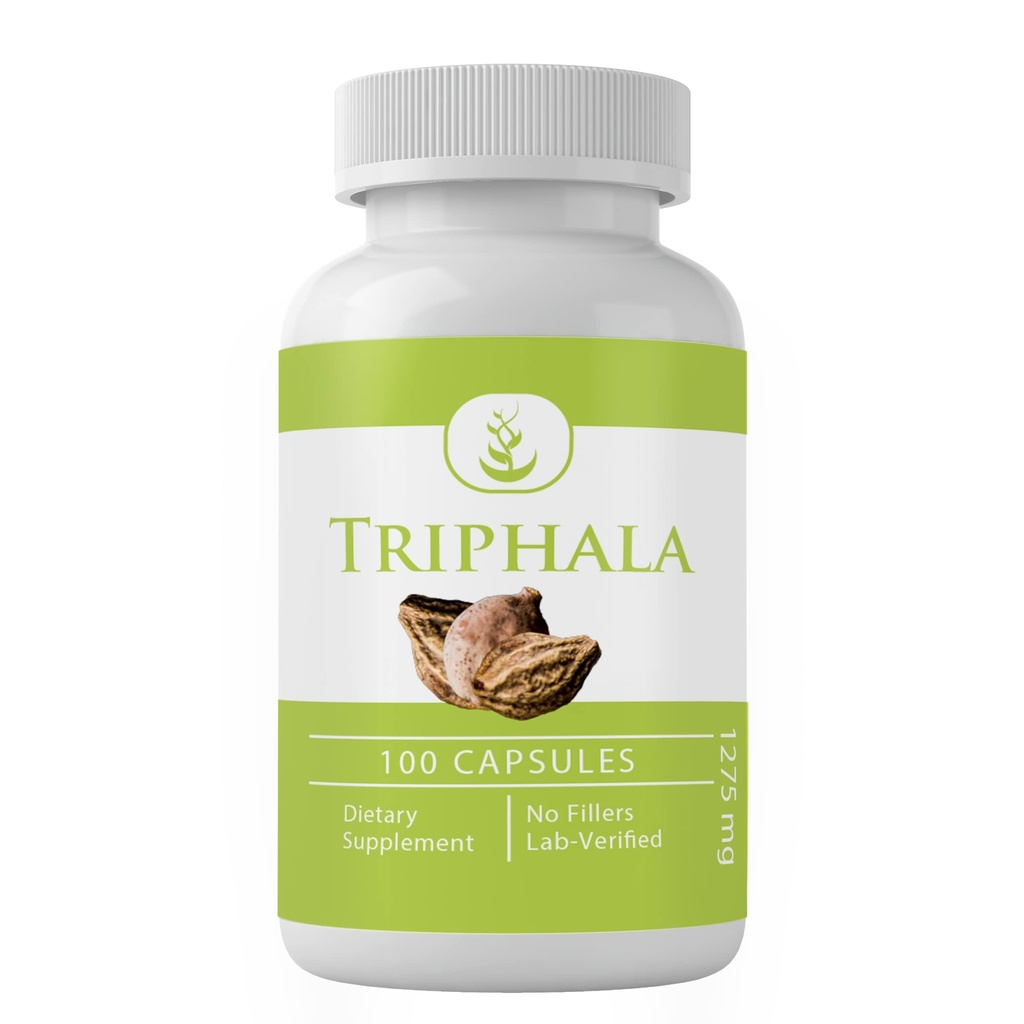 PURE ORIGINAL INGREDIENTES Triphala Powder, (100 cápsulas) Siempre puro, sin aditivos ni artillería, Lab Verified