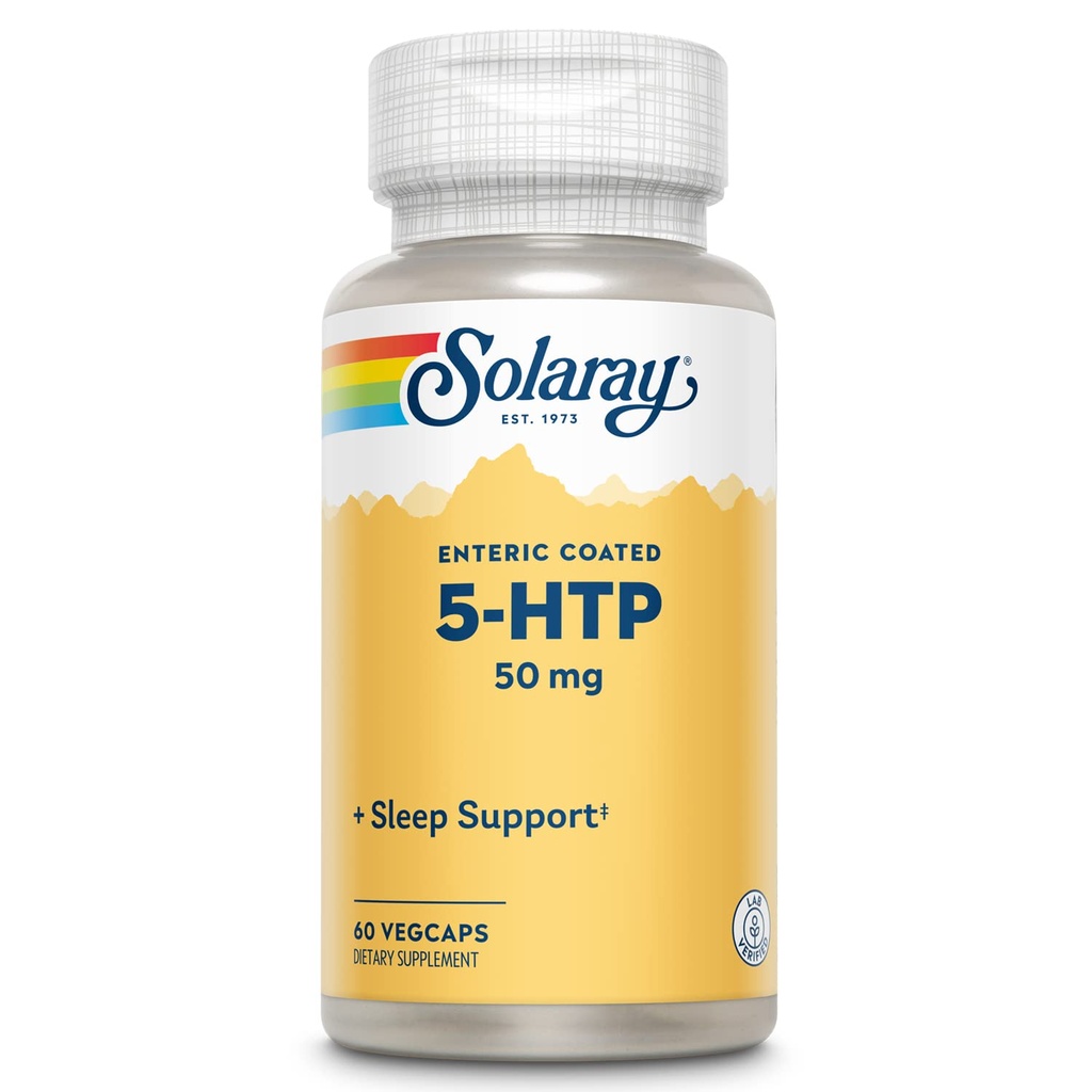 SOLARAY 5-HTP - 60 cápsulas integradas por Enteric - 50 mg
