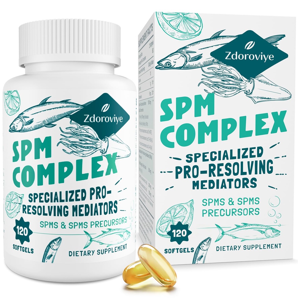 Especializado Pro-Resolving Mediators and SPMs Precursors Complex, SPM Supplement for Balanced Immune Response, Brain, Tissue & Cellular - 120 Softgels