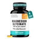 Sandhu Magnesium Glycinate 400mg Cápsulas con Quercetin ← Calidad del sueño, relajación, salud muscular &amp; apoyo inmunitario Silencio 120 Conde (Pack of 1) ← Fácil de Tragar Silencio para Mujeres y Hombres