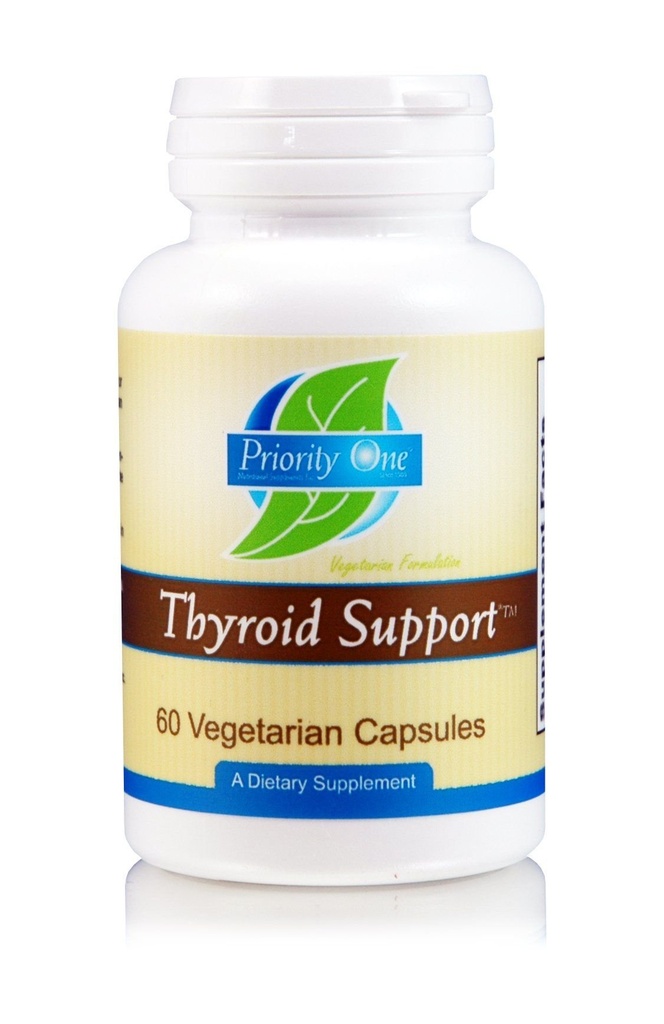Priority One Vitamins Thyroid Support 60 cápsulas vegetarianas - Apoyo vegetariano de la gelatina tiroidea.*