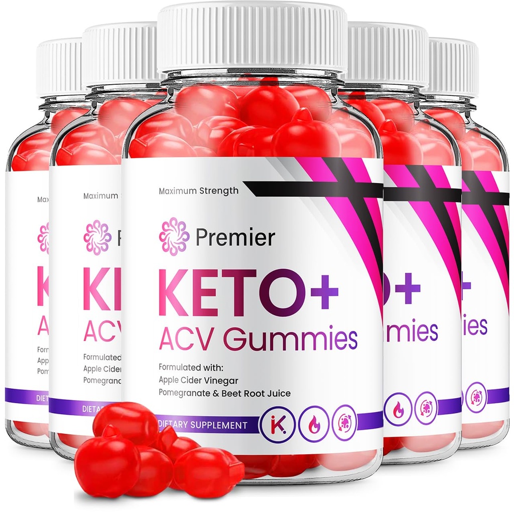 (5 Pack) Premier Keto ACV Gummies - Advanced Formula Premiere Keto Plus ACV Gummies Apple Cider Vinegar Premier ACV Suplemento dietético Comentarios Hombre Mujeres (300 Gummies)