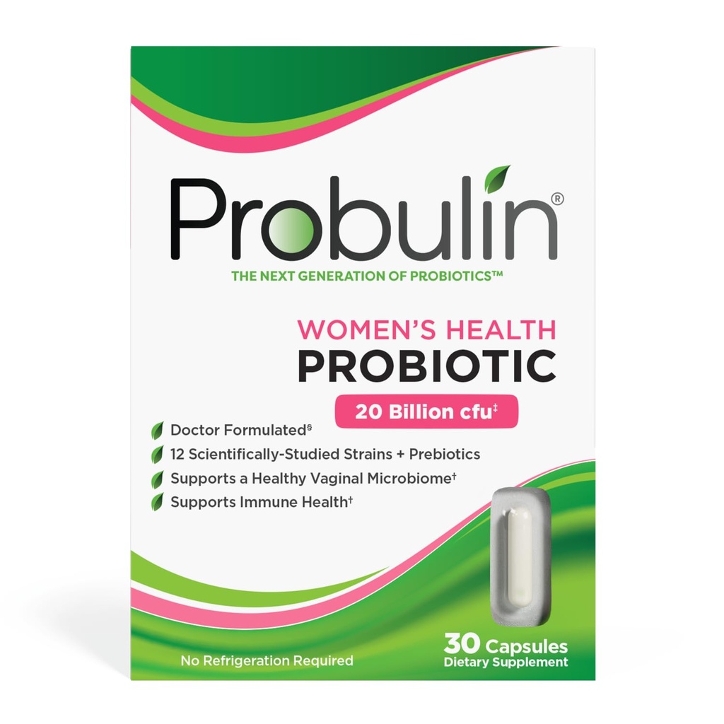Probiótico de probulina para la salud de las mujeres + Prebiótico para la salud vaginal, de Gut &amp; Immune - 20 millones CFU - 12 Strains probióticos, 30 cápsulas veganos