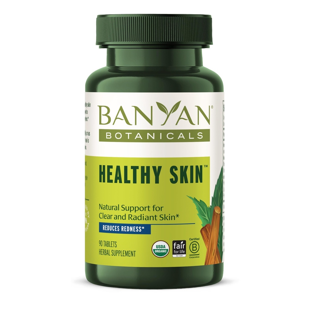Banyan Botanicals Healthy Skin – Suplemento de piel orgánica – para la piel radiante y saludable – 90 Tabletas – No GMO Fuente sostenible Vegan